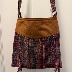 Chic Brown and Multicolor Crossbody Bag